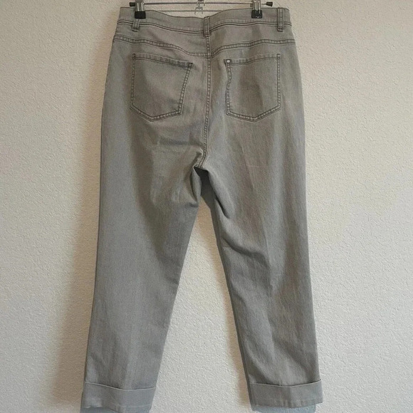 Lafayette 148 New York  High Waist Ankle Straight Leg Jeans Size 8 Gray - Picture 8 of 10